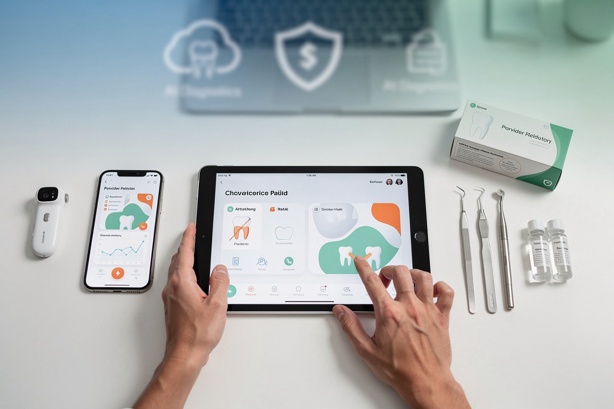 Mobile Dental App digital health technology platform showcasing comprehensive teledentistry and virtual dental consultation services